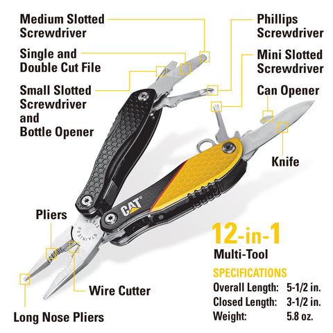 Cat 3pc Gift Box Set - MULTI-TOOL - KNIFE - KEYCHAIN