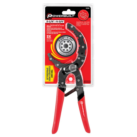 Powerbuilt Self-Adjusting Oil Filter Plier (58mm to 120mm dia)