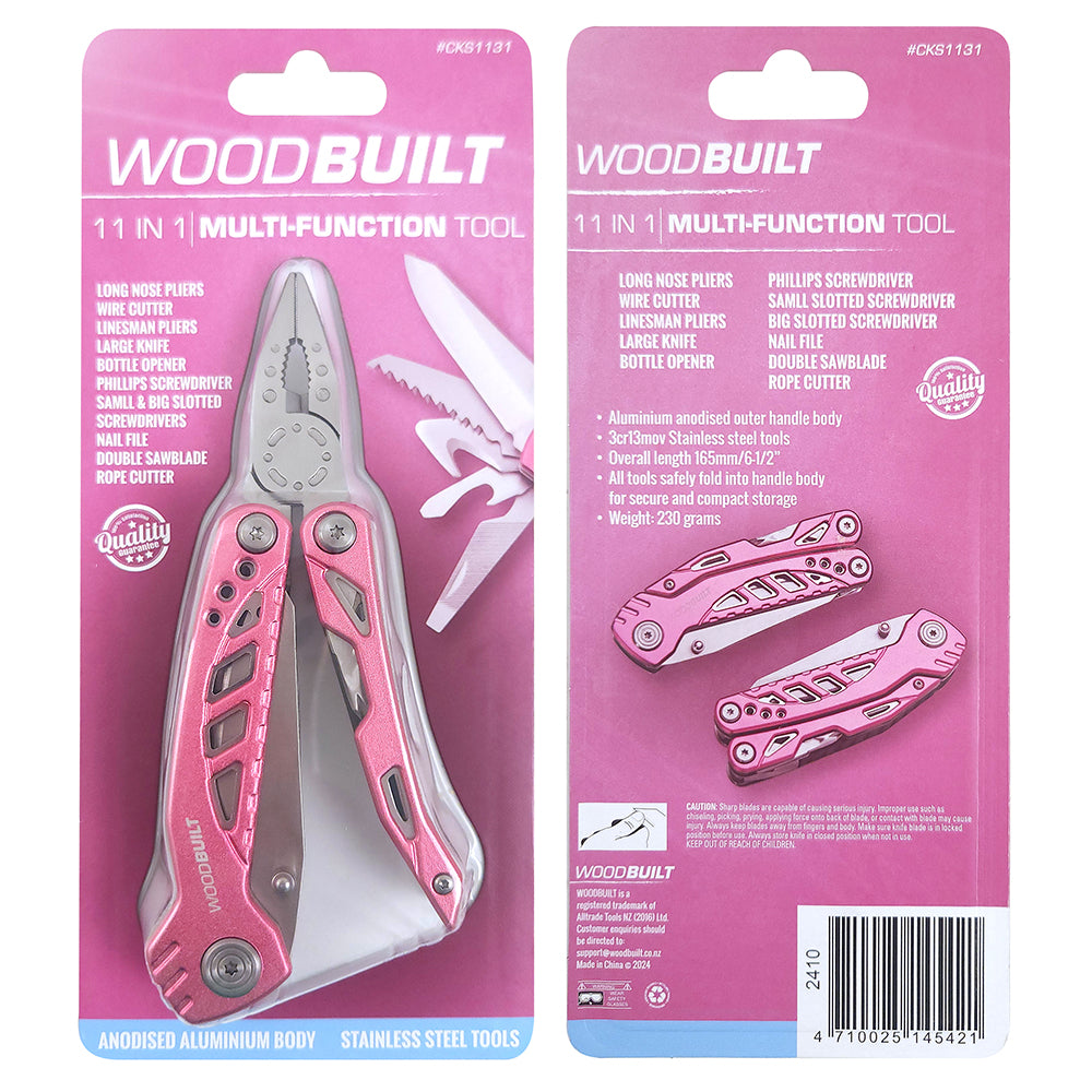 Woodbuilt Pink 11 In 1 Multi-Function Tool