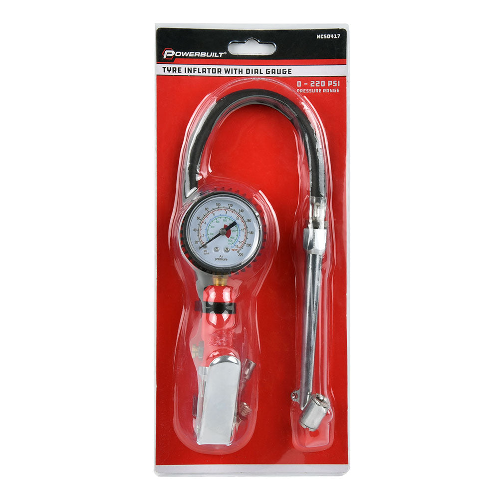 Powerbuilt Tyre Inflator with Dial Gauge