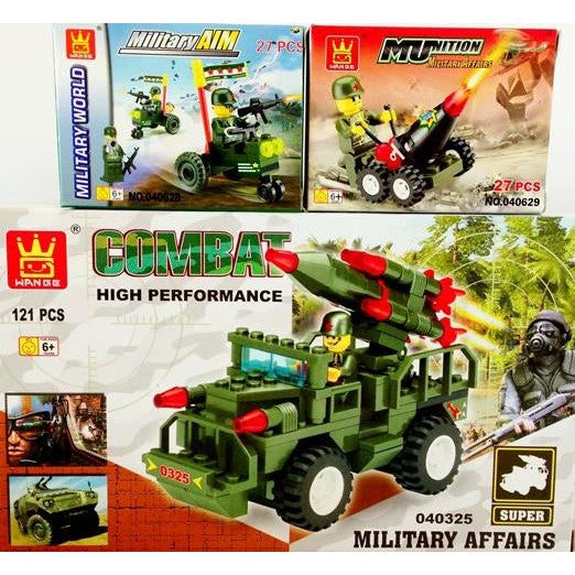 Combo Kit #1 - Military Combat 3pk Building Blocks Kit