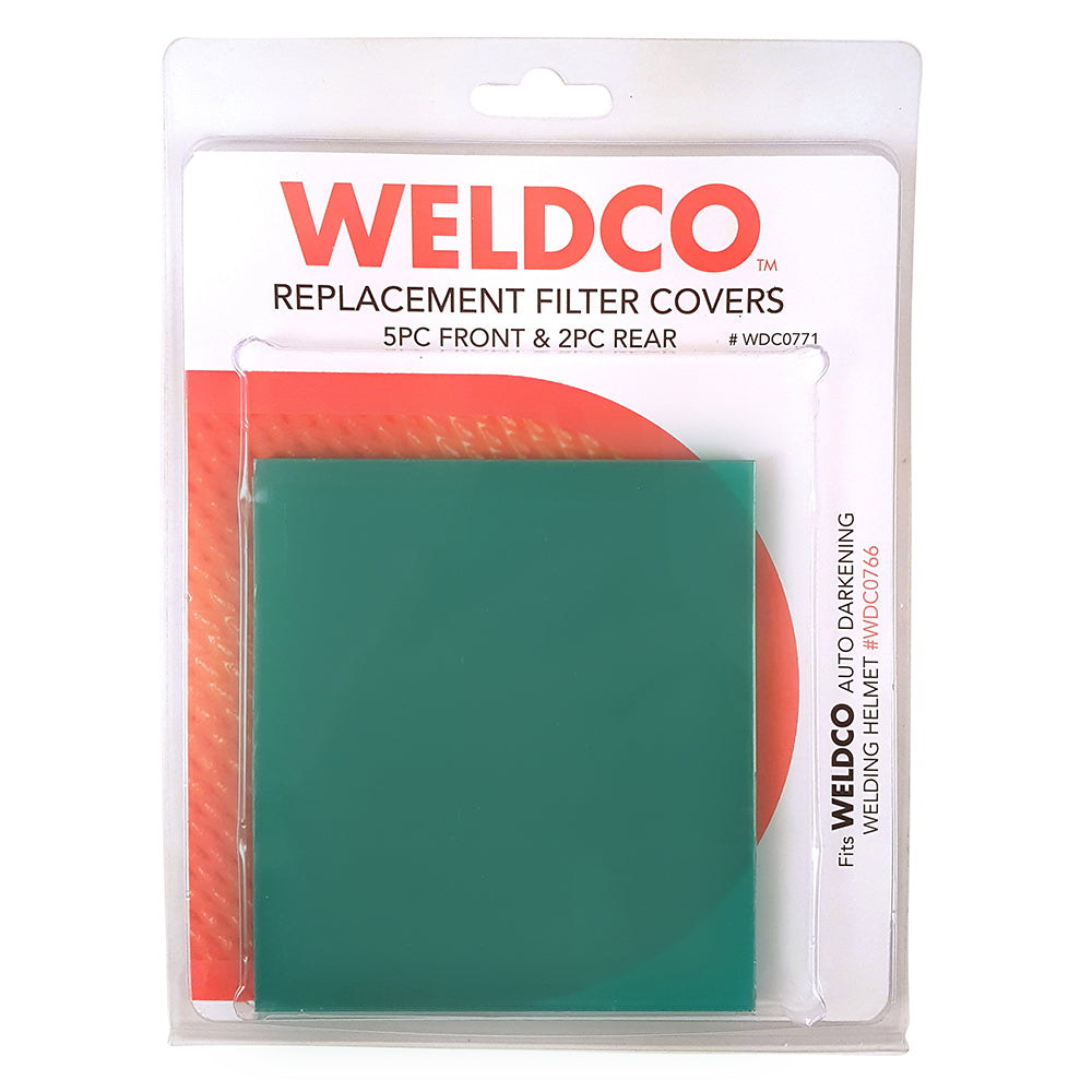 WELDCO 7PK WELDING HELMET SPARE FILTER COVERS 5X FRONT 2X REAR EX WDC0766